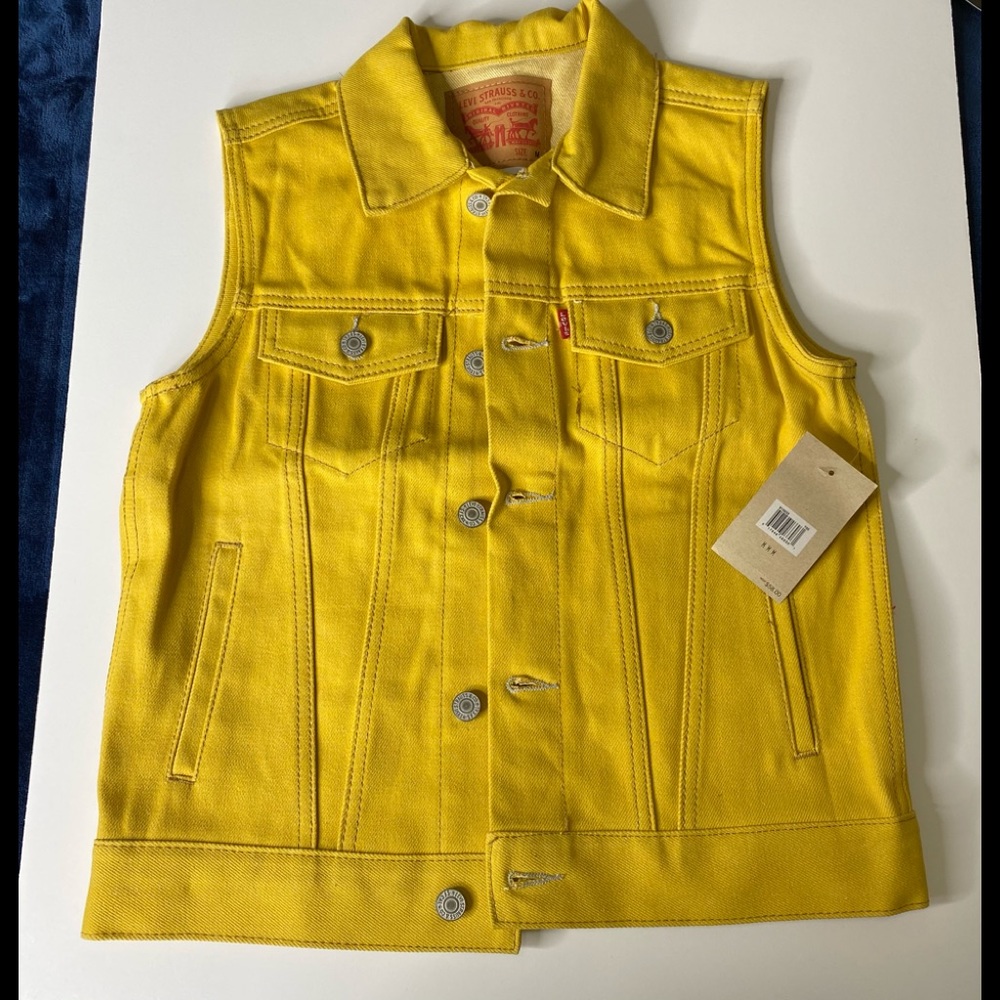 Levis Strauss & Co Yellow Denim Vest Youth